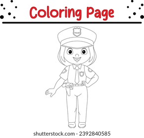 police coloring page for kids