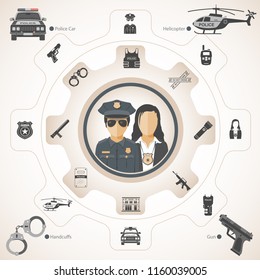 Police concept with icons