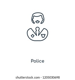 Police concept line icon. Linear Police concept outline symbol design. This simple element illustration can be used for web and mobile UI/UX.