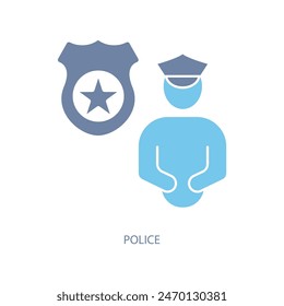 police concept line icon. Simple element illustration. police concept outline symbol design.