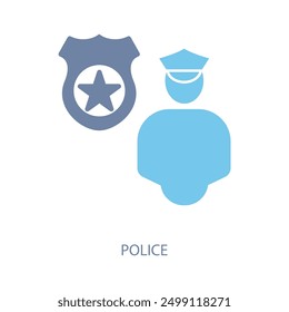 police concept line icon. Simple element illustration. police concept outline symbol design.