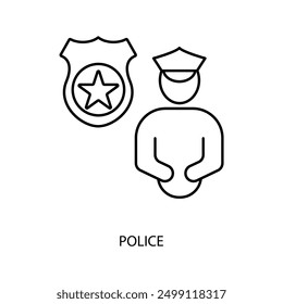 police concept line icon. Simple element illustration. police concept outline symbol design.