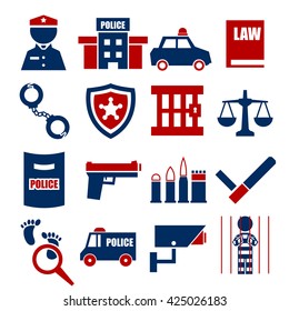police, cop icon set