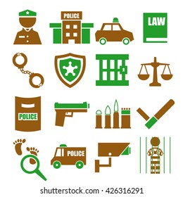police, cop icon set