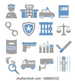police, cop icon set