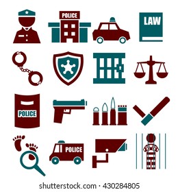 police, cop icon set
