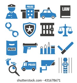 police, cop icon set