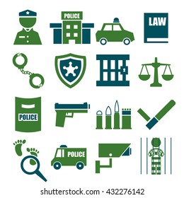 police, cop icon set