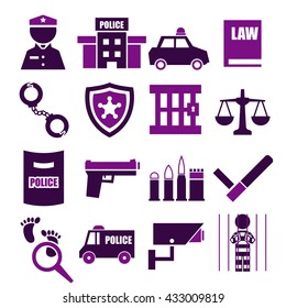 police, cop icon set