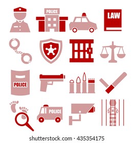 police, cop icon set