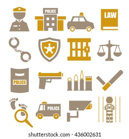 police, cop icon set
