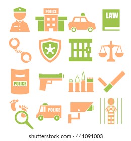 police, cop icon set