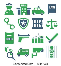 police, cop icon set