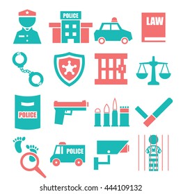 police, cop icon set
