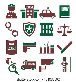 police, cop icon set