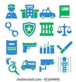police, cop icon set