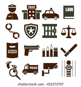 police, cop icon set