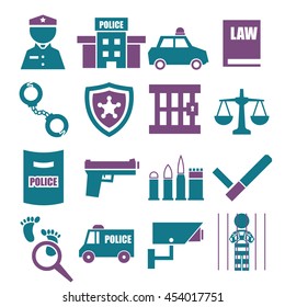 police, cop icon set