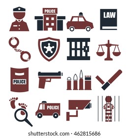 police, cop icon set