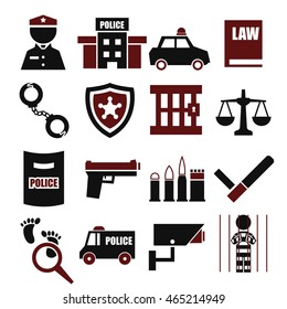 police, cop icon set