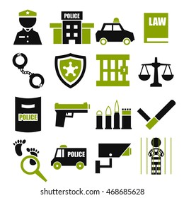 police, cop icon set