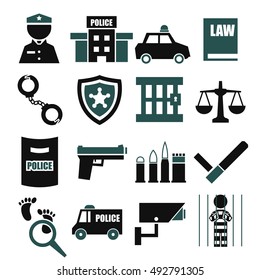 police, cop icon set