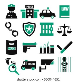 Police, Cop Icon Set