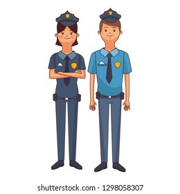 police couple cartoon