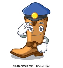 Police cowboy boots in the shape cartoon