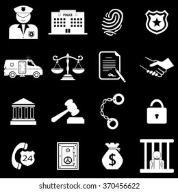 Police Crime Justice Legal System Icons Stock Vector (Royalty Free ...