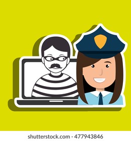 police criminal burglar design