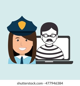 police criminal burglar design