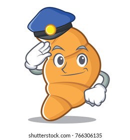 Police croissant character cartoon style