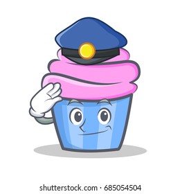 Police cupcake character cartoon style