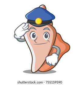 Police cute shell character cartoon