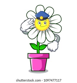 Police daisy flower character cartoon