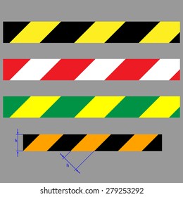 Police, danger, caution lines over grey background,  vector illustration.  Black yellow, red white, orange  tapes with schematic drawing