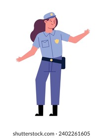 police day design with a police woman vector isolated