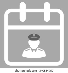 Police Day vector icon. Style is bicolor flat symbol, dark gray and white colors, rounded angles, silver background.