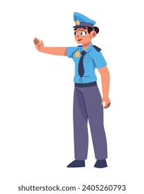 police day woman character illustration