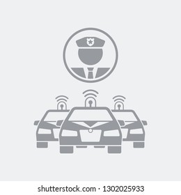 Police defence concept - Flat and isolated vector illustration icon with minimal and modern design