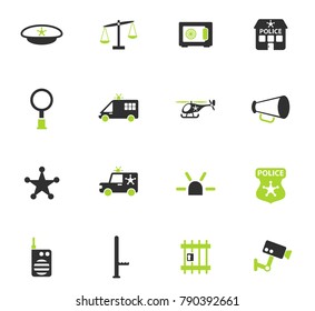 police department color vector icons for web and user interface design
