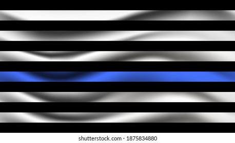 Police department flag waving. Realistic vector with for flyer, web, banner, emblem. Law Enforcement Appreciation Day is celebrated in USA on January 9th each year. 
