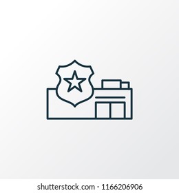 Police department icon line symbol. Premium quality isolated sheriff element in trendy style.