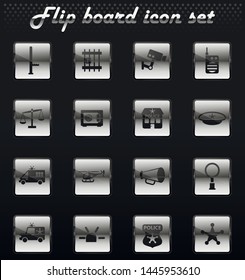 police department vector flip mechanical icons for user interface design
