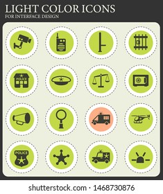 police department vector icons for web and user interface design