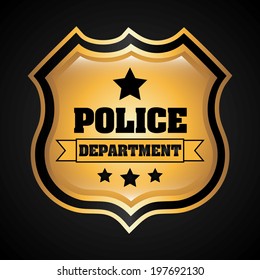 Police design over black background, vector illustration