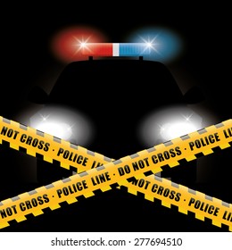 Police design over black background, vector illustration.