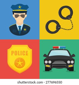 Police design over coloful background, vector illustration.