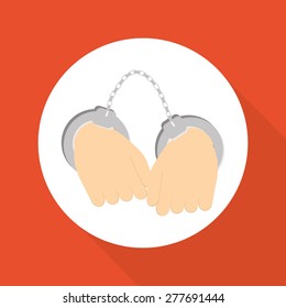 Police design over red background, vector illustration.